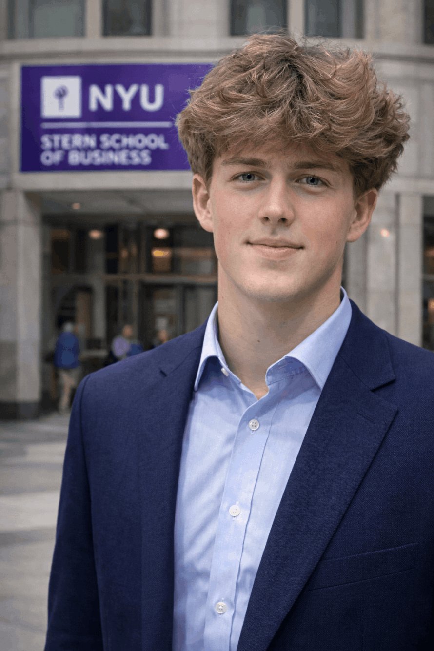 WvH-Absolvent vor der NYU Stern School of Business